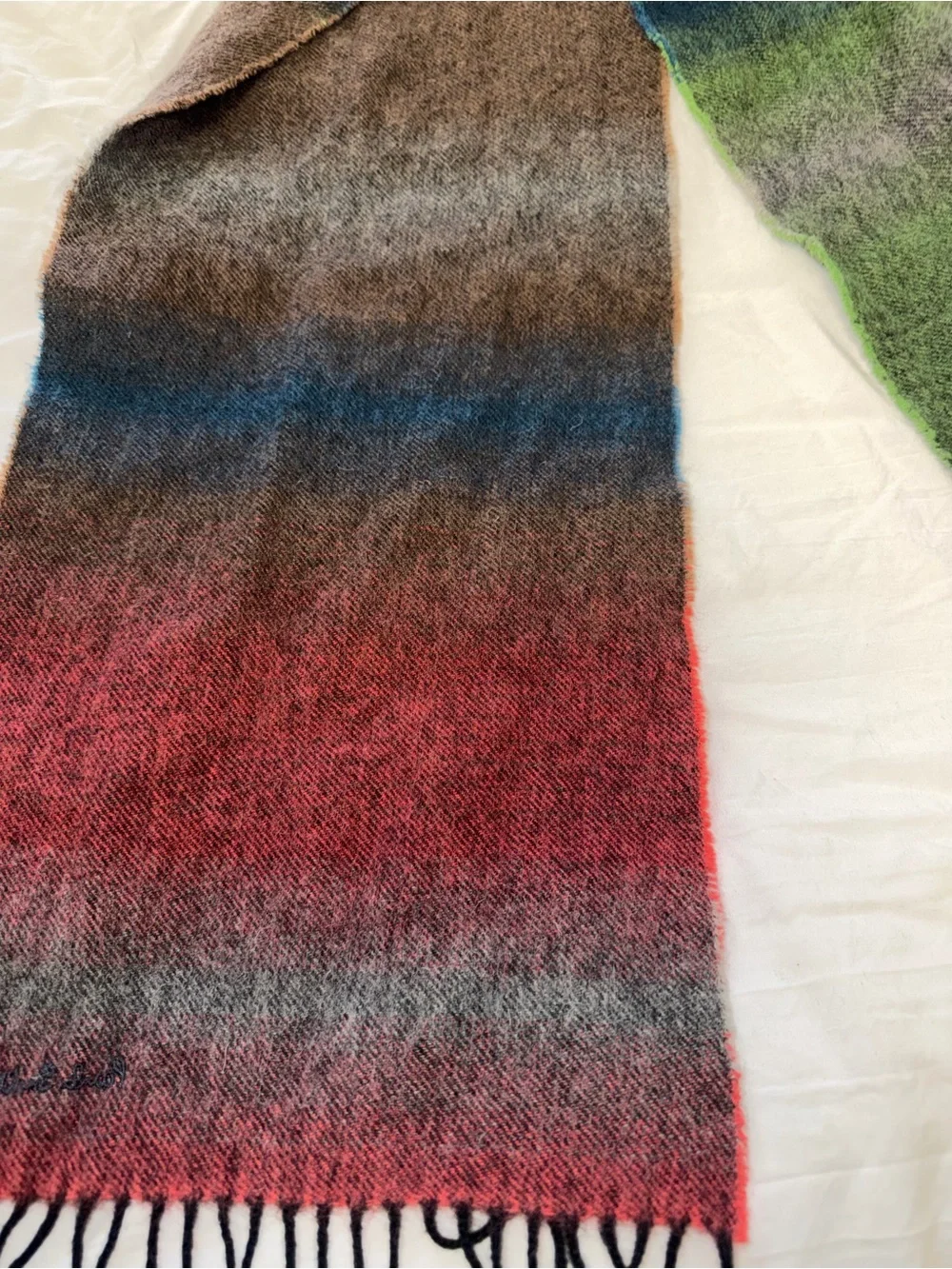 Paul Smith Lambswool‎ Cashmere Gradient Fringe Scarf